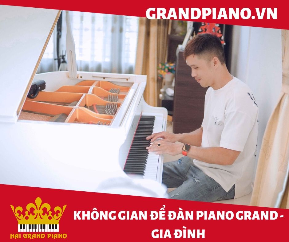 KHÔNG GIAN ĐỂ ĐÀN GRAND PIANO WHITE | GIA ĐÌNH | QUẬN BÌNH THẠNH 